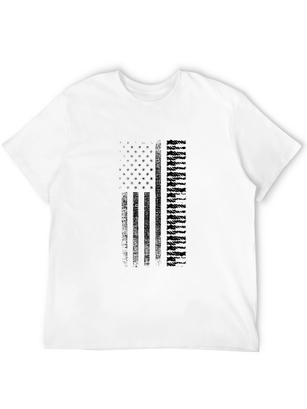 American Flag Graphic Print Mens Black T-Shirt