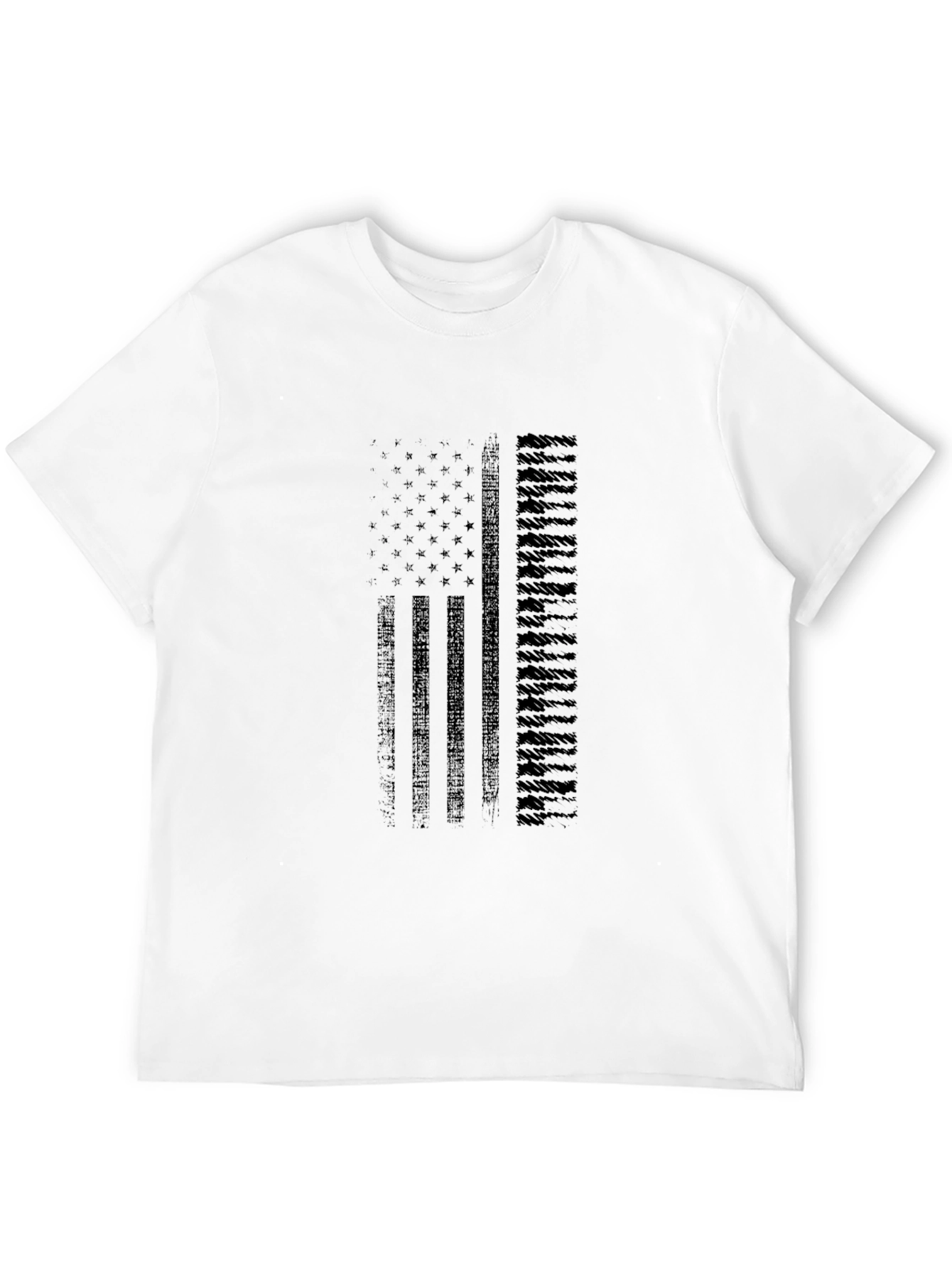 American Flag Graphic Print Mens Black T-Shirt