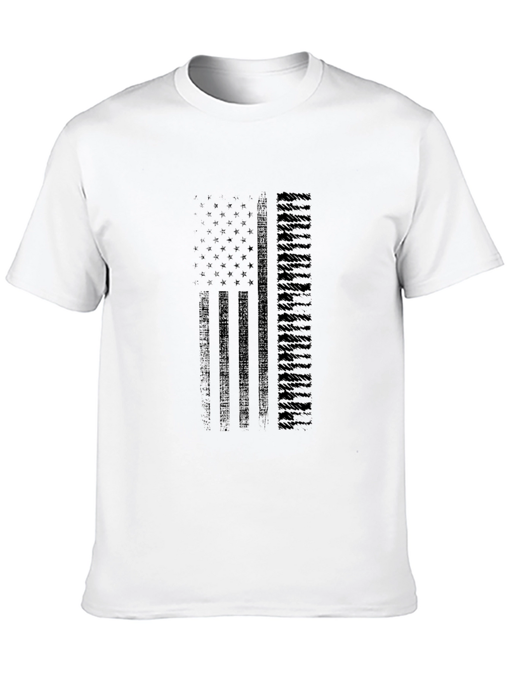 American Flag Graphic Print Mens Black T-Shirt