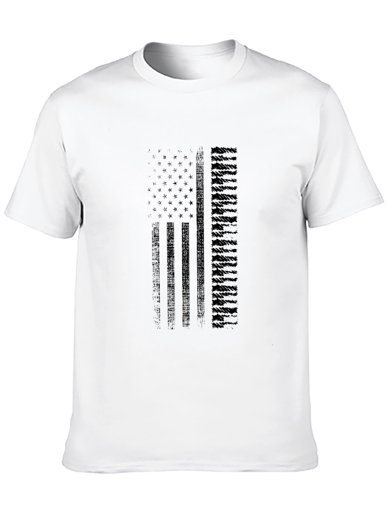 American Flag Graphic Print Mens Black T-Shirt