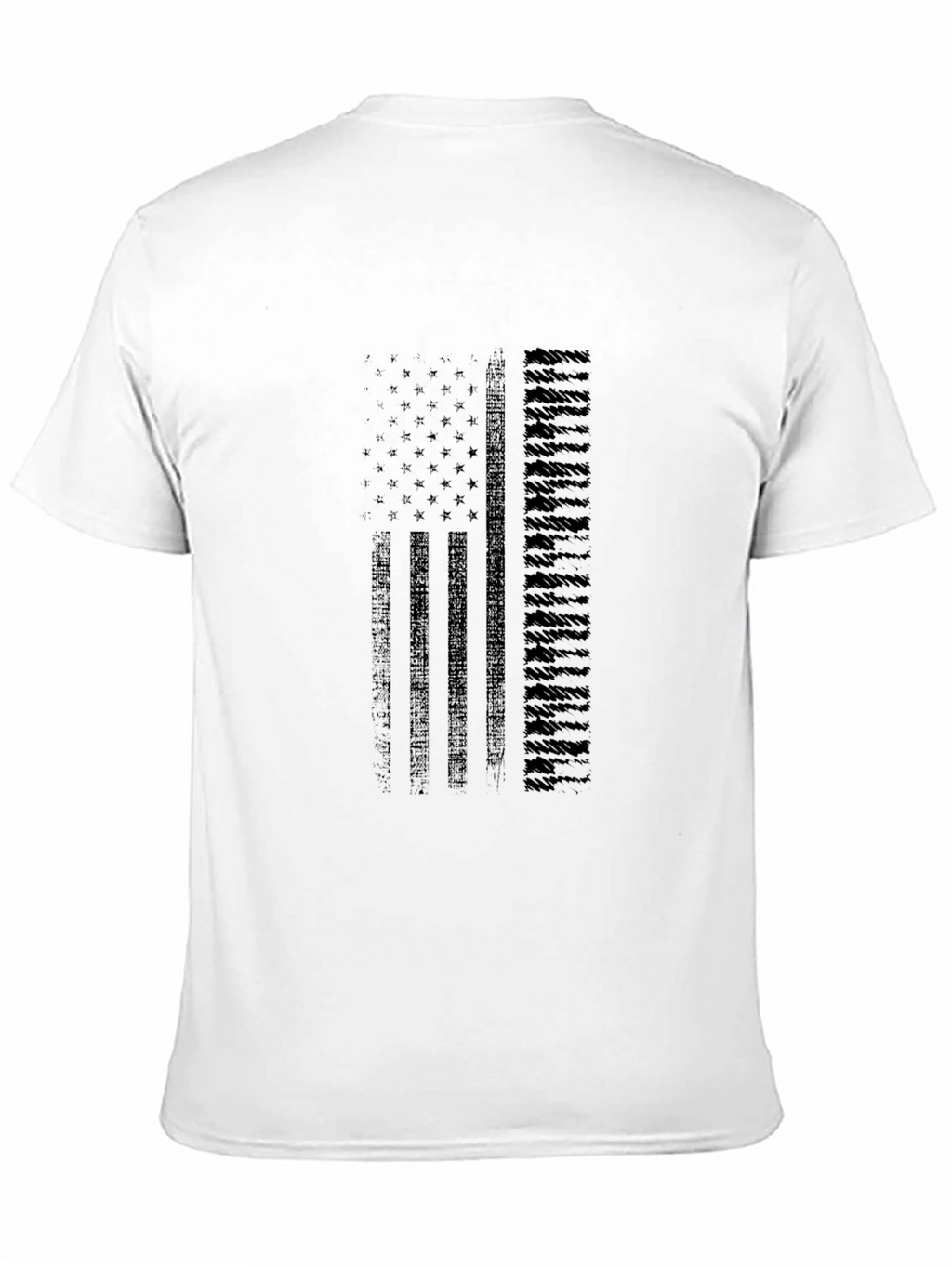 American Flag Graphic Print Mens Black T-Shirt