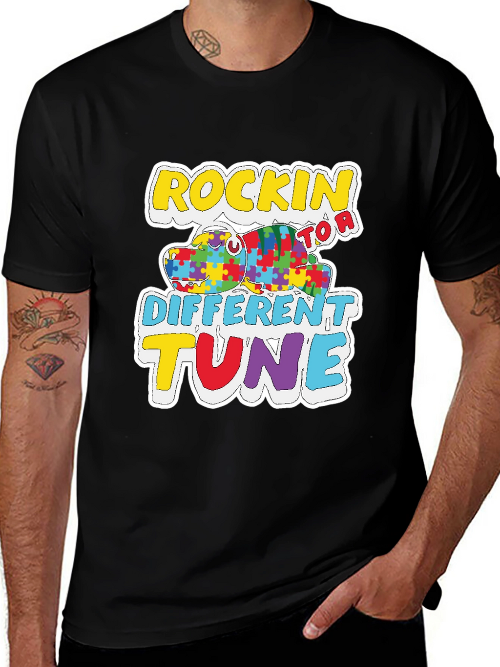Rockin to a Different Tune Autism Awareness T-Shirt