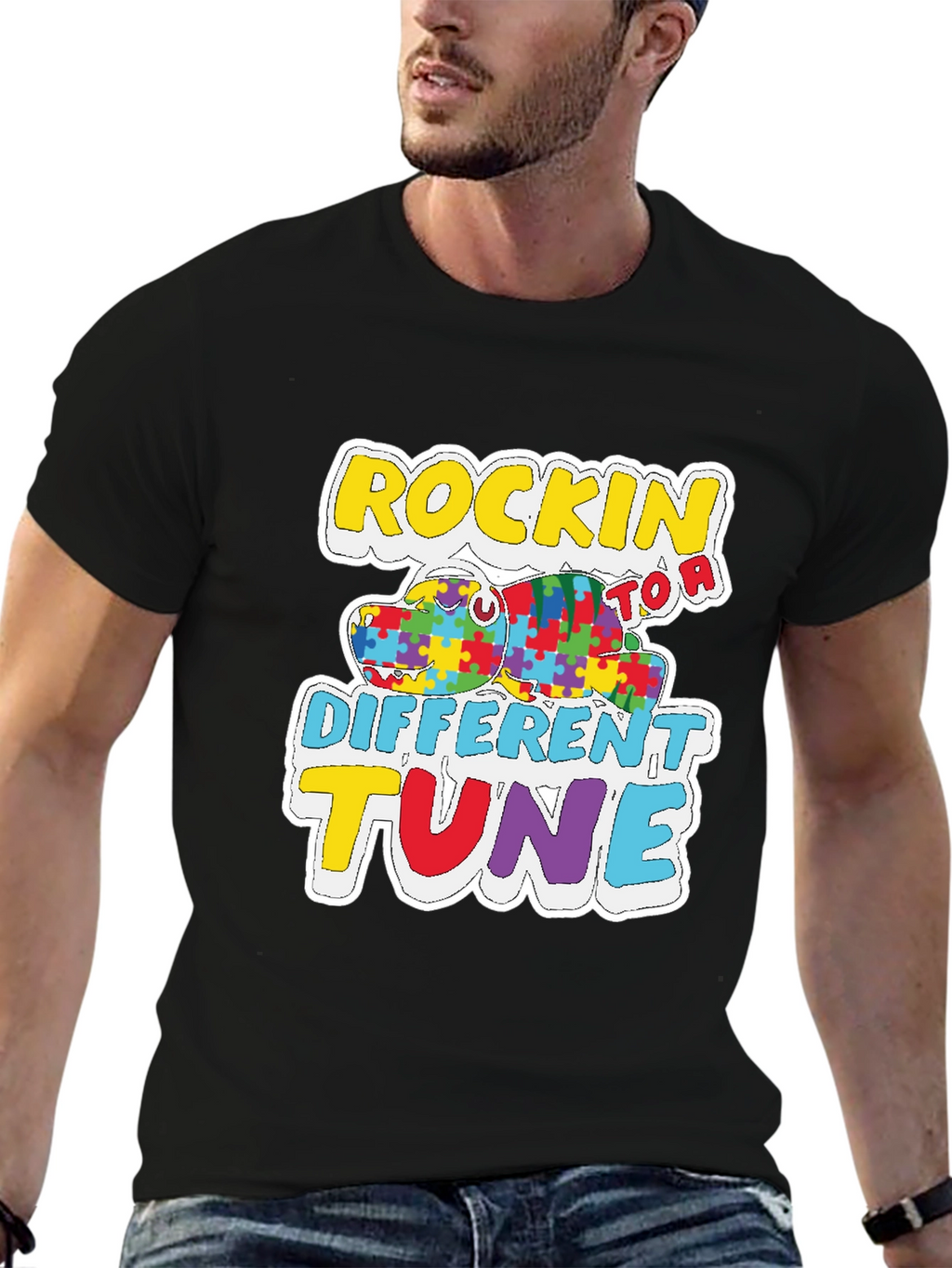 Rockin to a Different Tune Autism Awareness T-Shirt
