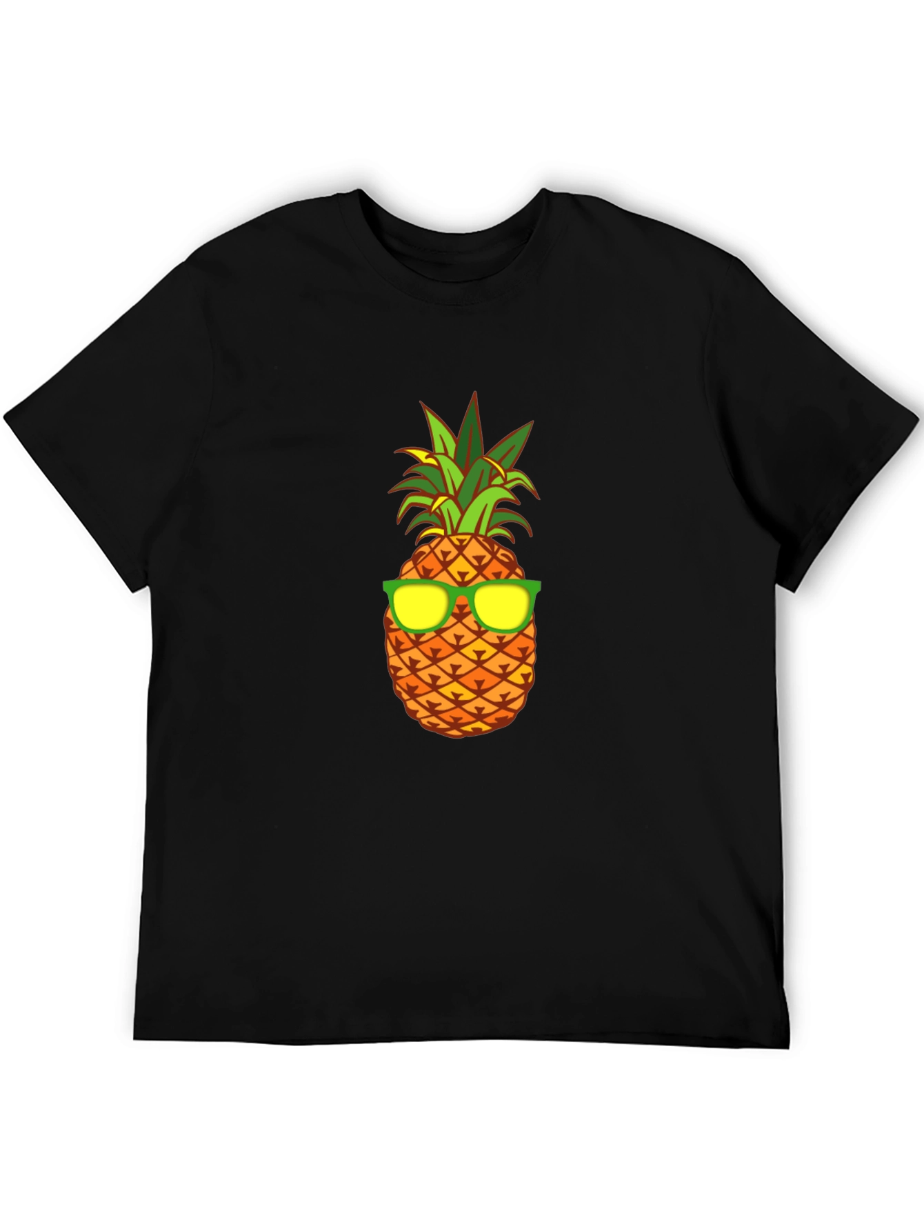 Cool Pineapple Graphic Tee - Black Cotton T-Shirt