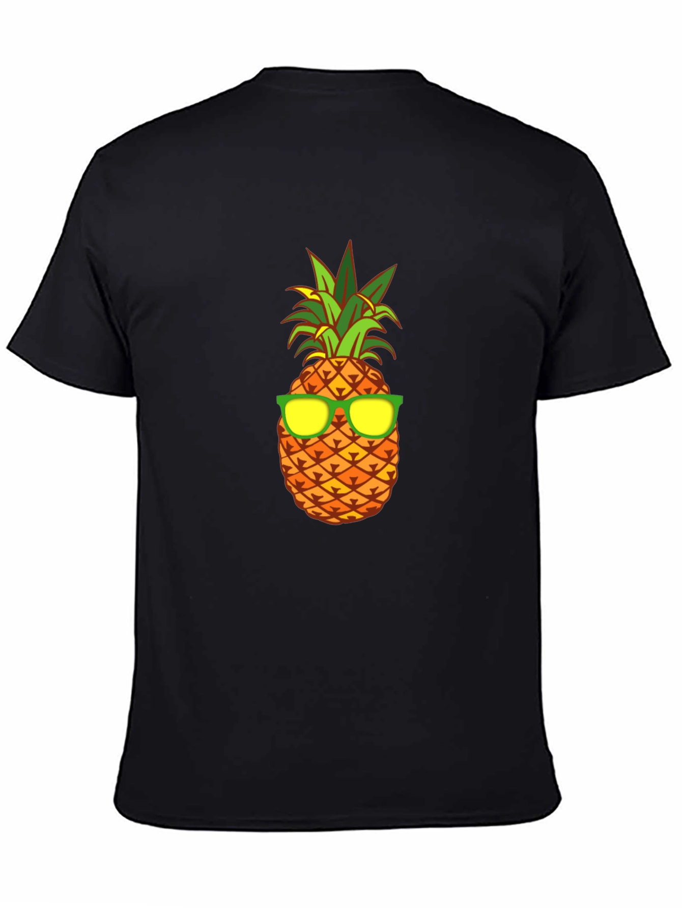 Cool Pineapple Graphic Tee - Black Cotton T-Shirt