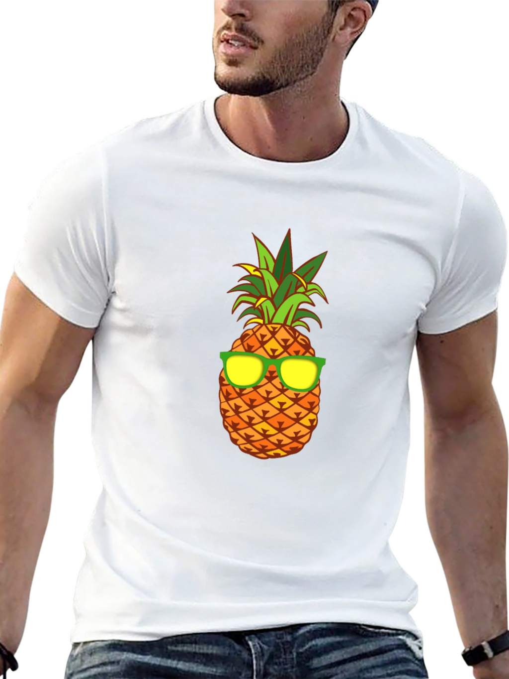 Cool Pineapple Graphic Tee - Black Cotton T-Shirt
