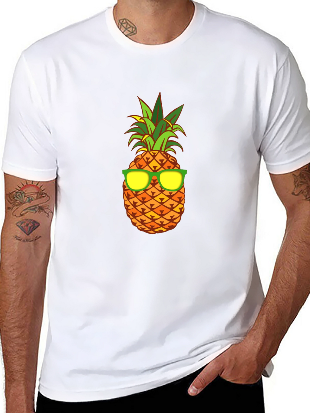 Cool Pineapple Graphic Tee - Black Cotton T-Shirt