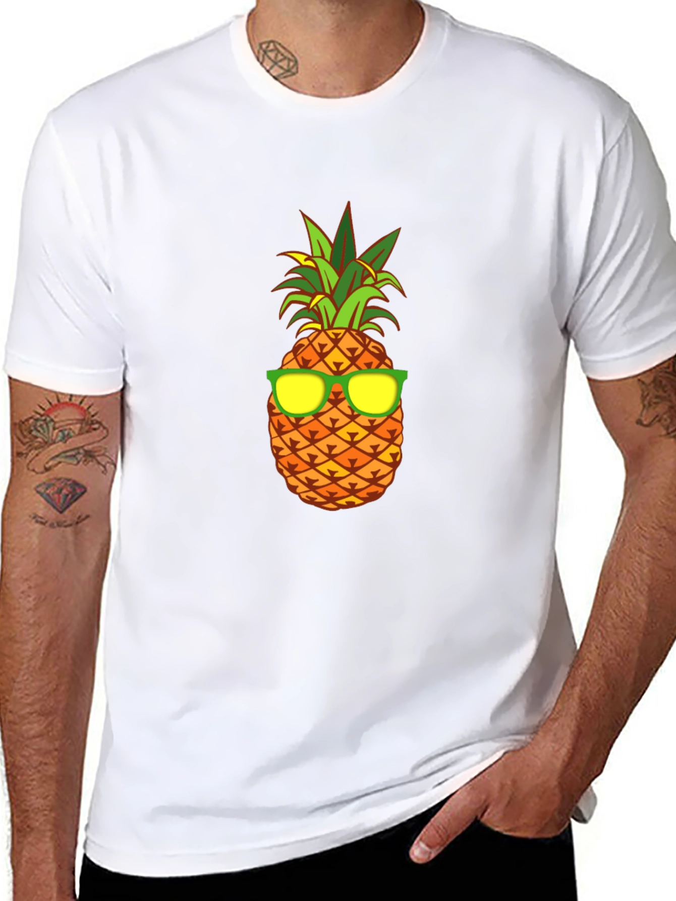 Cool Pineapple Graphic Tee - Black Cotton T-Shirt