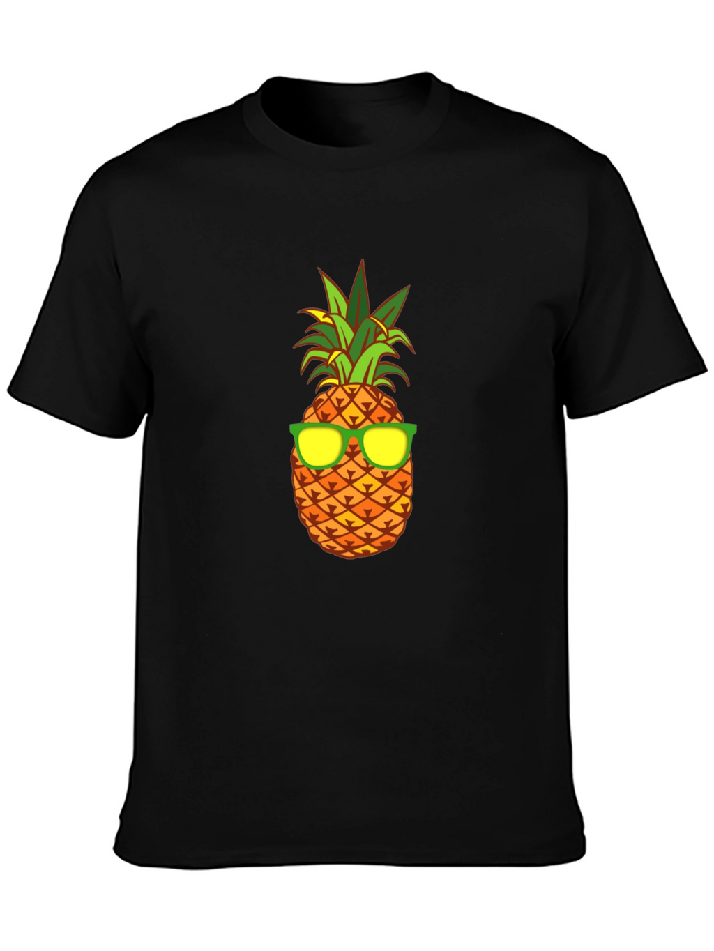 Cool Pineapple Graphic Tee - Black Cotton T-Shirt