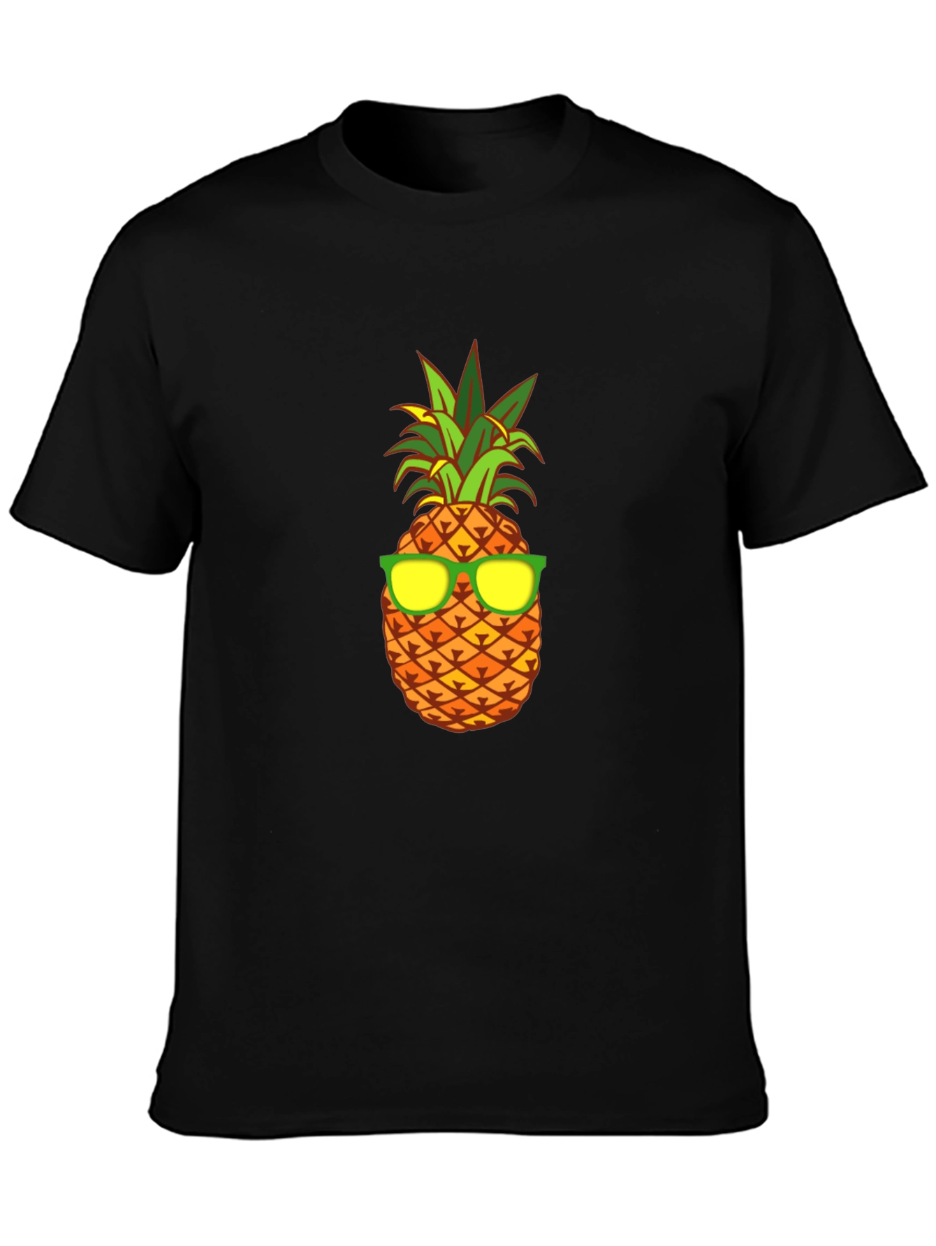 Cool Pineapple Graphic Tee - Black Cotton T-Shirt