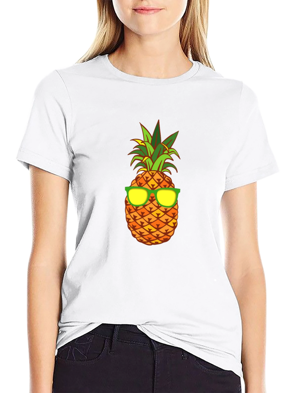 Cool Pineapple Graphic Tee - Black Cotton T-Shirt