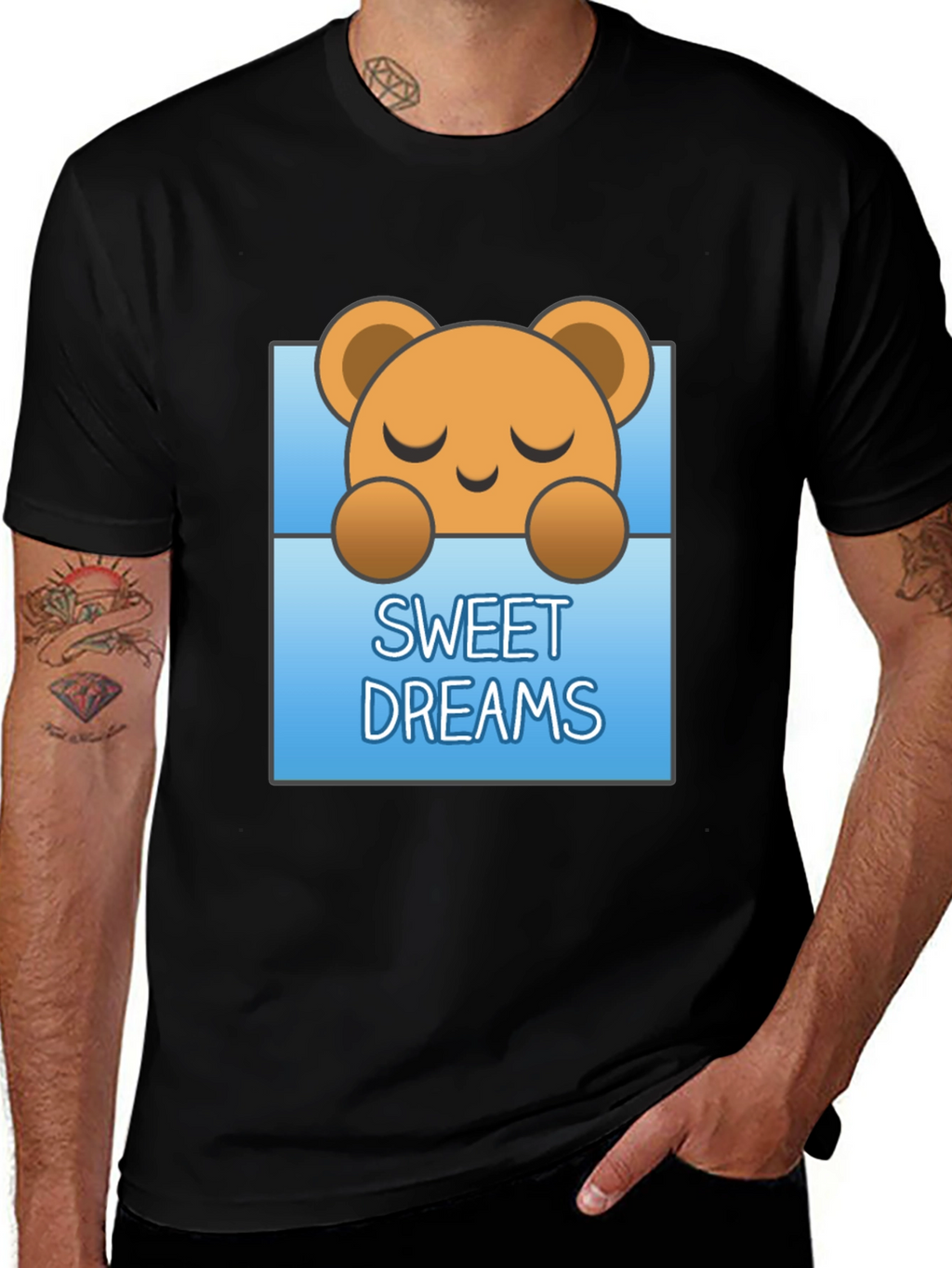 Sweet Dreams Bear Graphic Tee - Soft Cotton