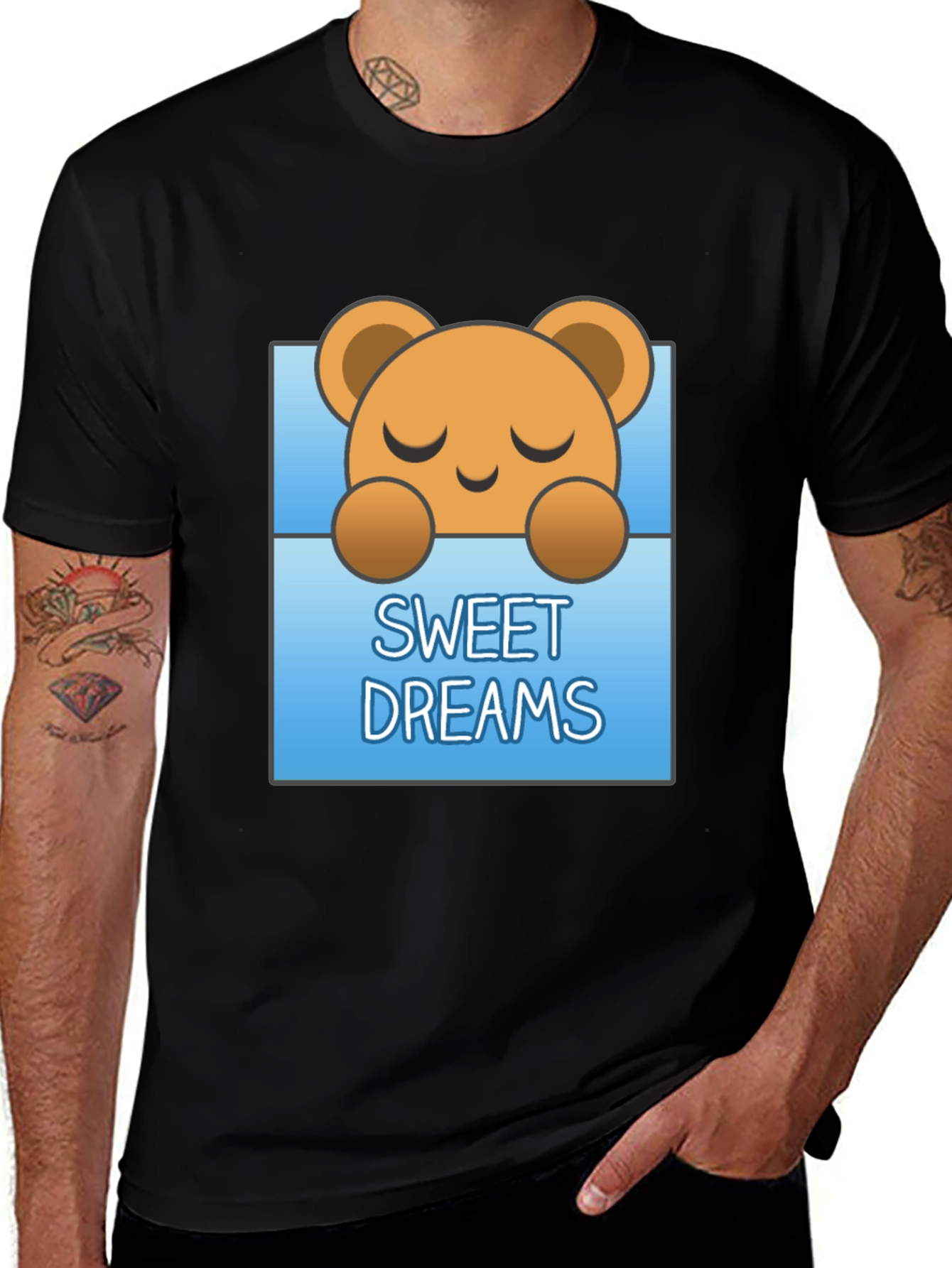 Sweet Dreams Bear Graphic Tee - Soft Cotton