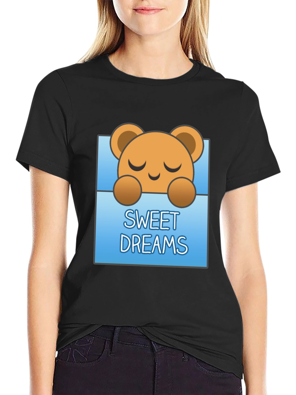 Sweet Dreams Bear Graphic Tee - Soft Cotton