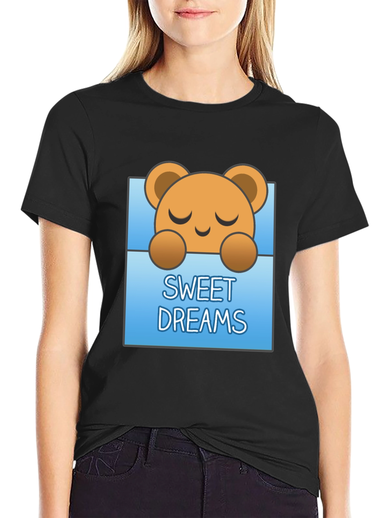 Sweet Dreams Bear Graphic Tee - Soft Cotton