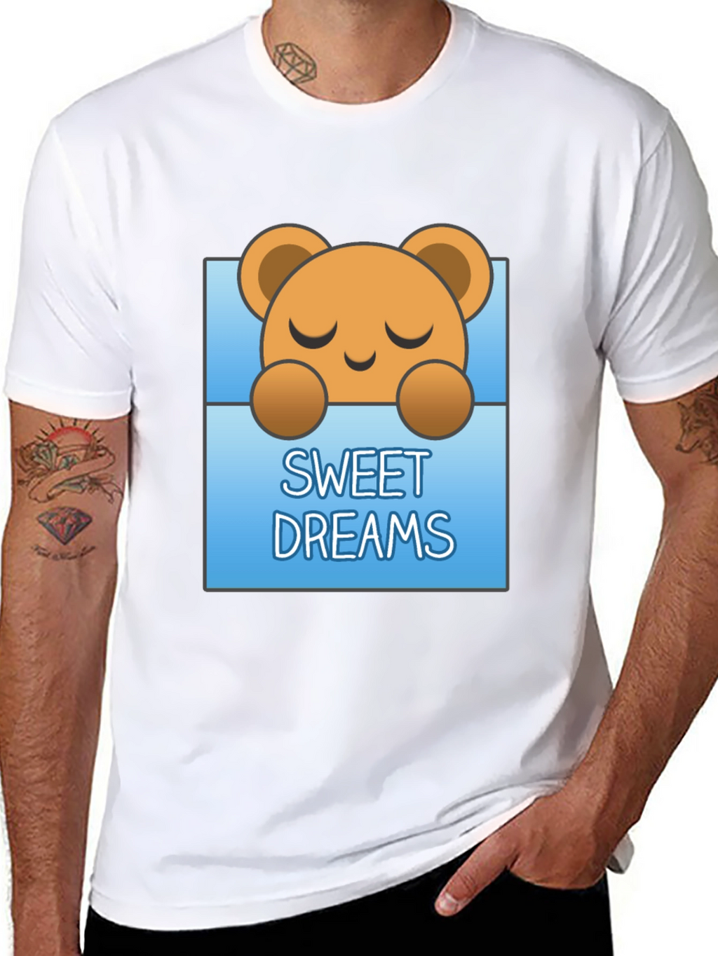Sweet Dreams Bear Graphic Tee - Soft Cotton