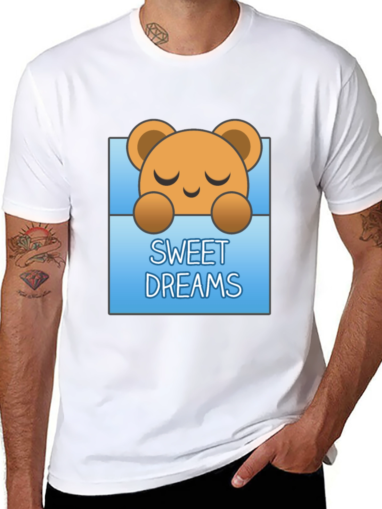 Sweet Dreams Bear Graphic Tee - Soft Cotton