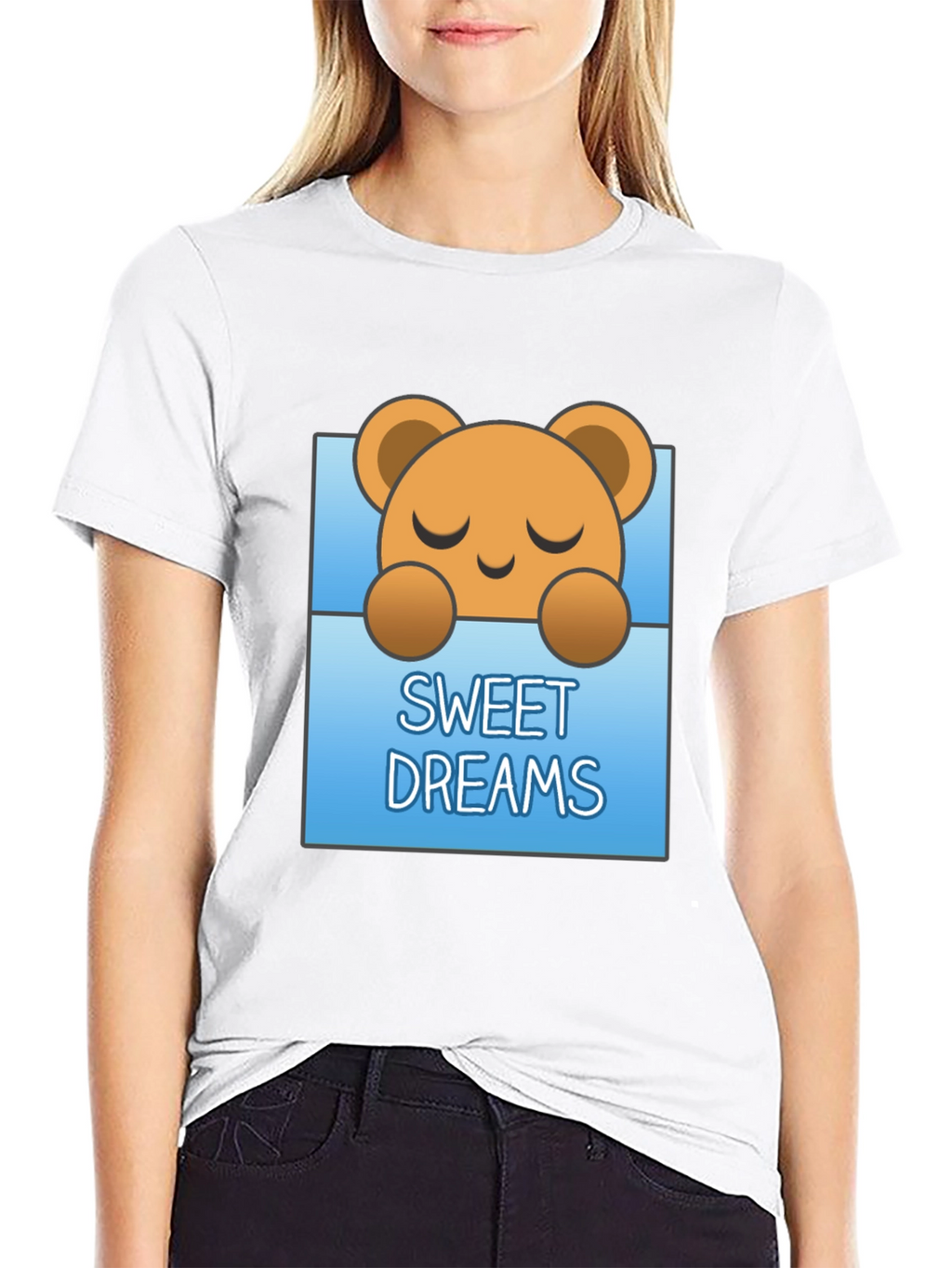 Sweet Dreams Bear Graphic Tee - Soft Cotton