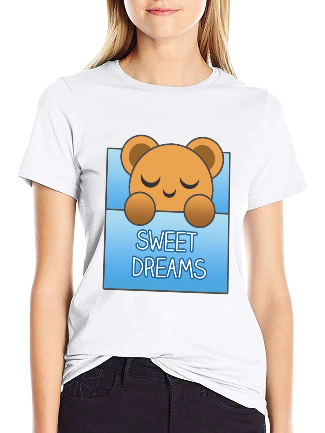 Sweet Dreams Bear Graphic Tee - Soft Cotton