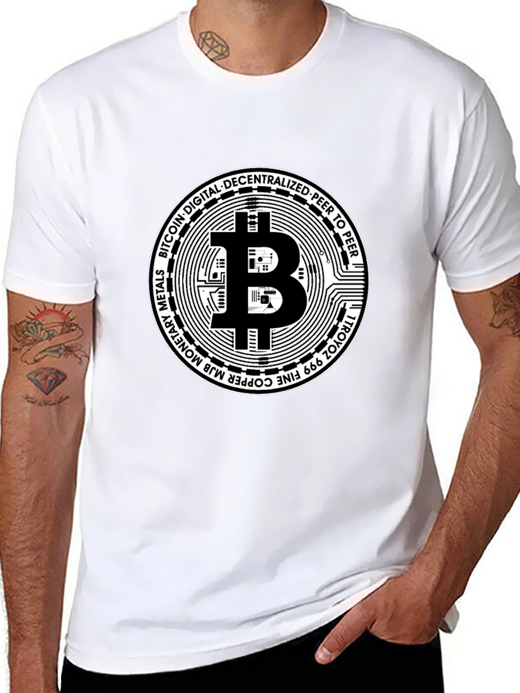 Bitcoin Cryptocurrency Black Graphic T-Shirt