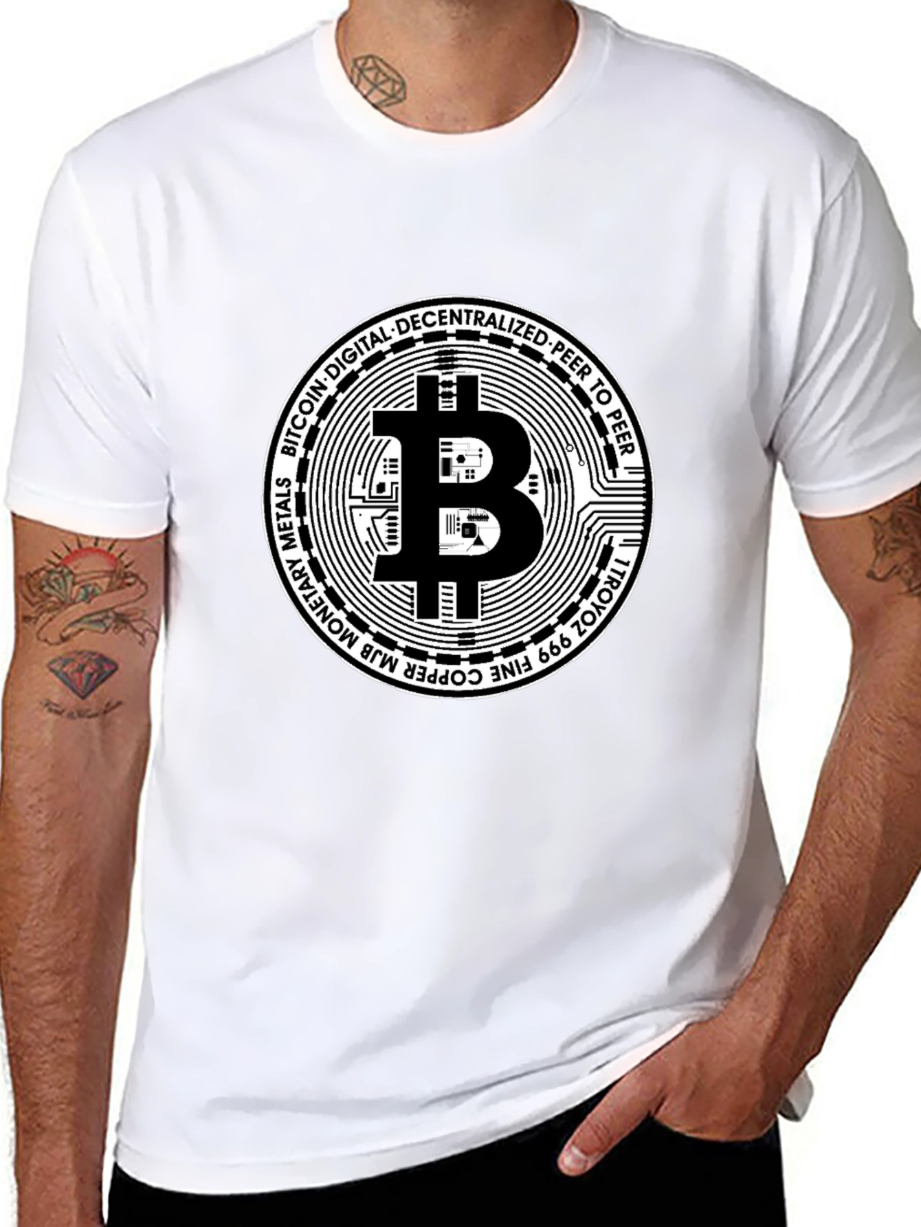 Bitcoin Cryptocurrency Black Graphic T-Shirt