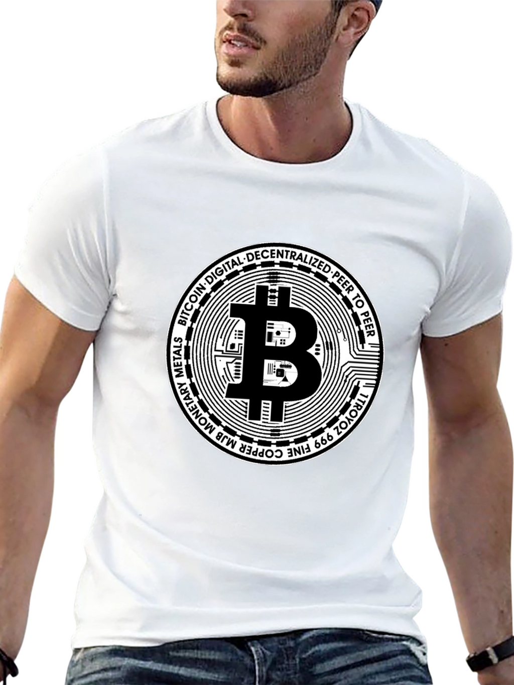 Bitcoin Cryptocurrency Black Graphic T-Shirt