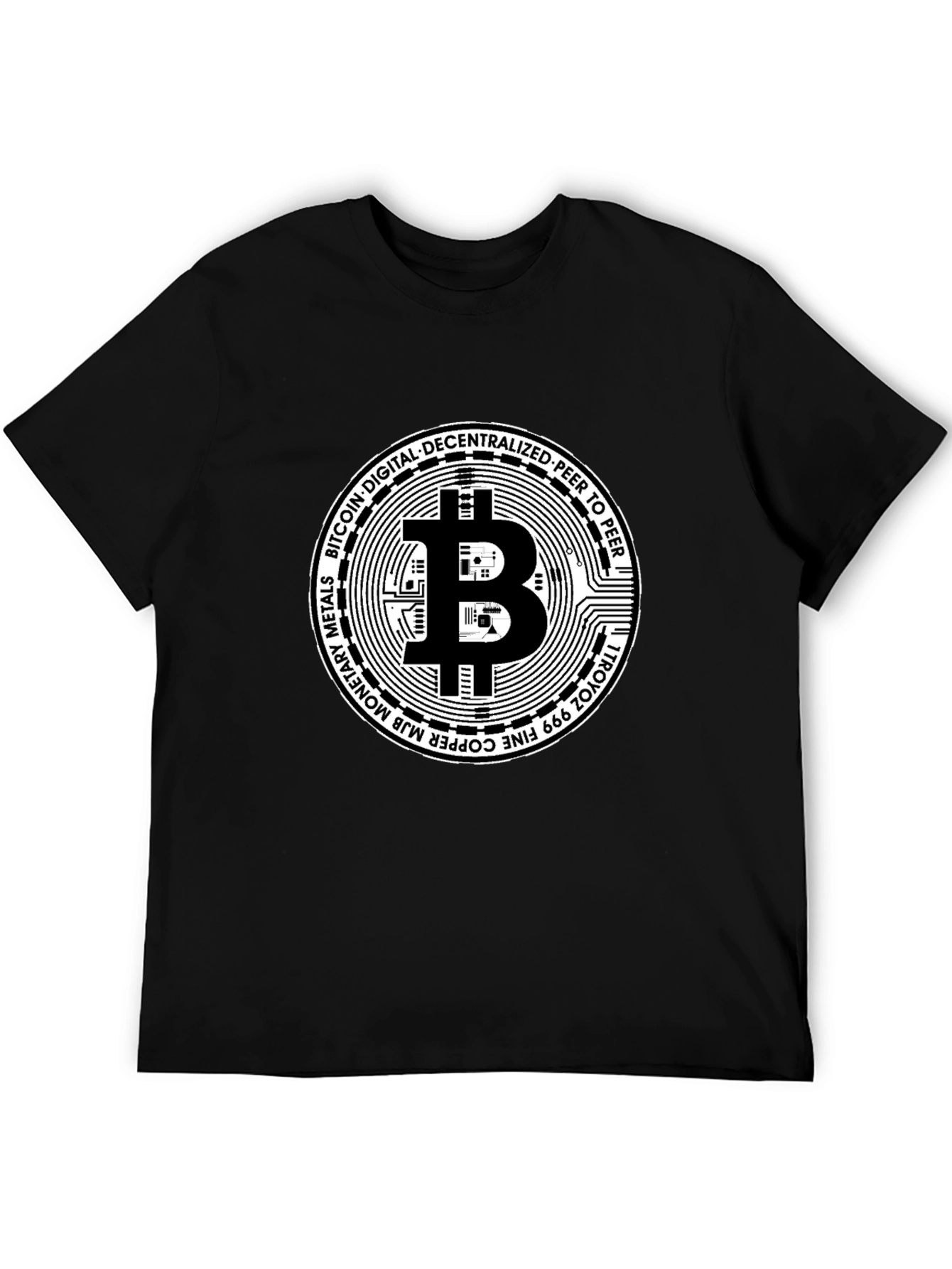 Bitcoin Cryptocurrency Black Graphic T-Shirt