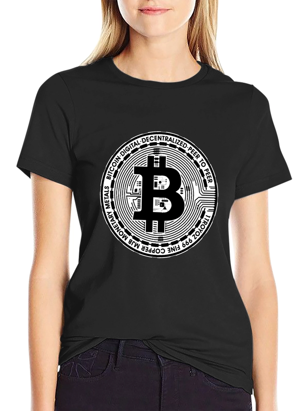 Bitcoin Cryptocurrency Black Graphic T-Shirt