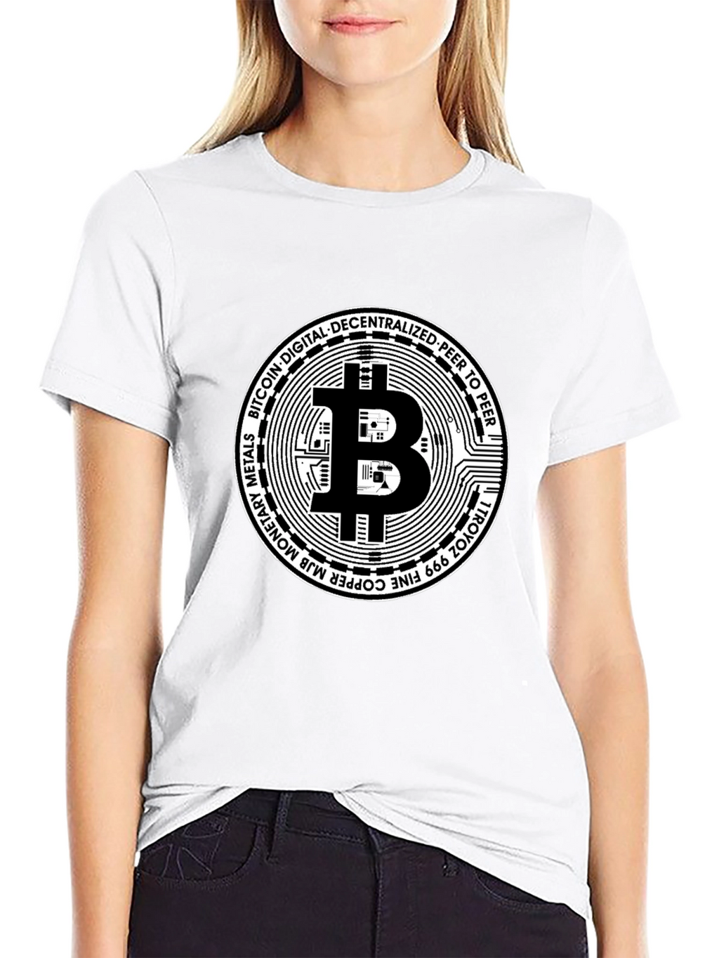 Bitcoin Cryptocurrency Black Graphic T-Shirt