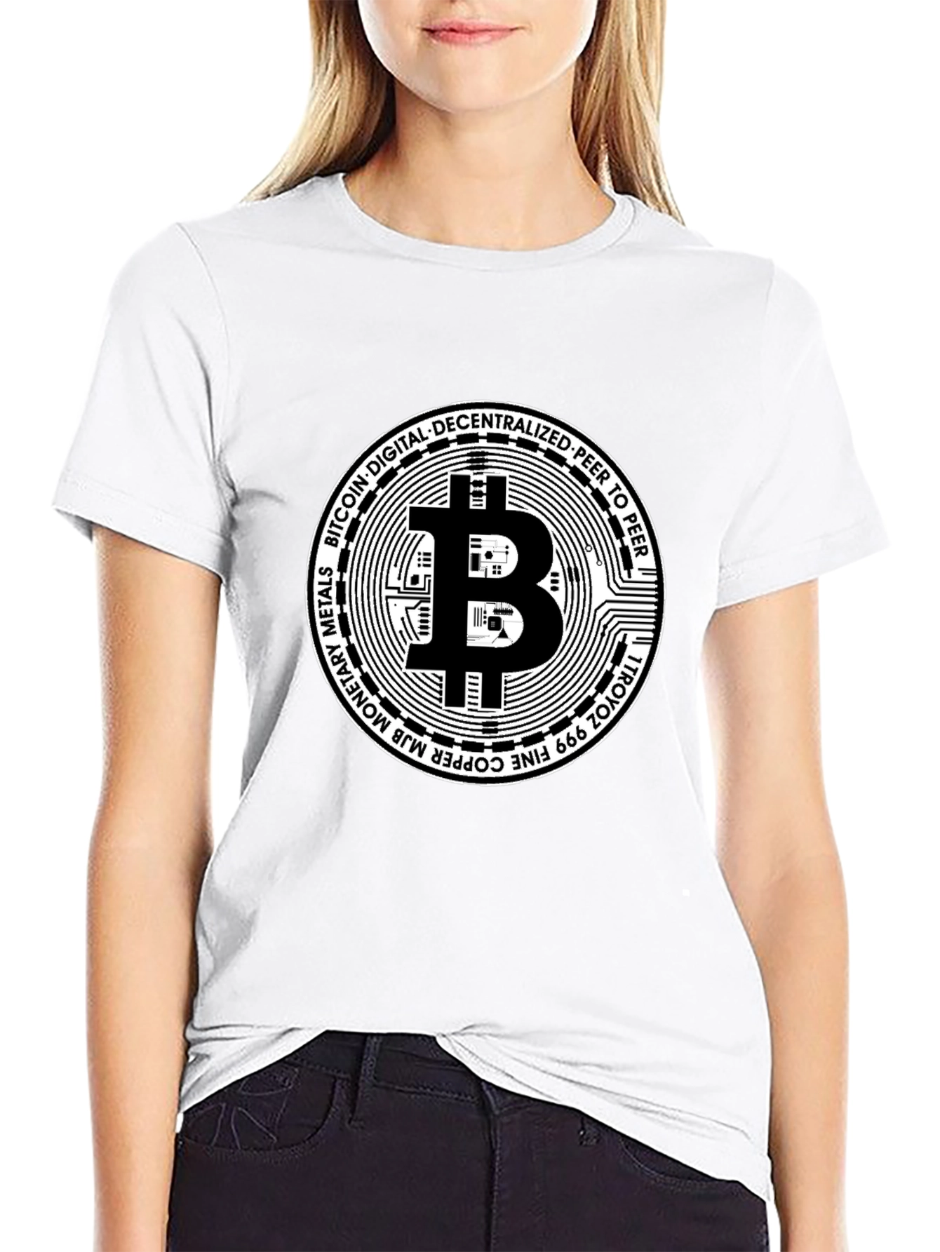 Bitcoin Cryptocurrency Black Graphic T-Shirt