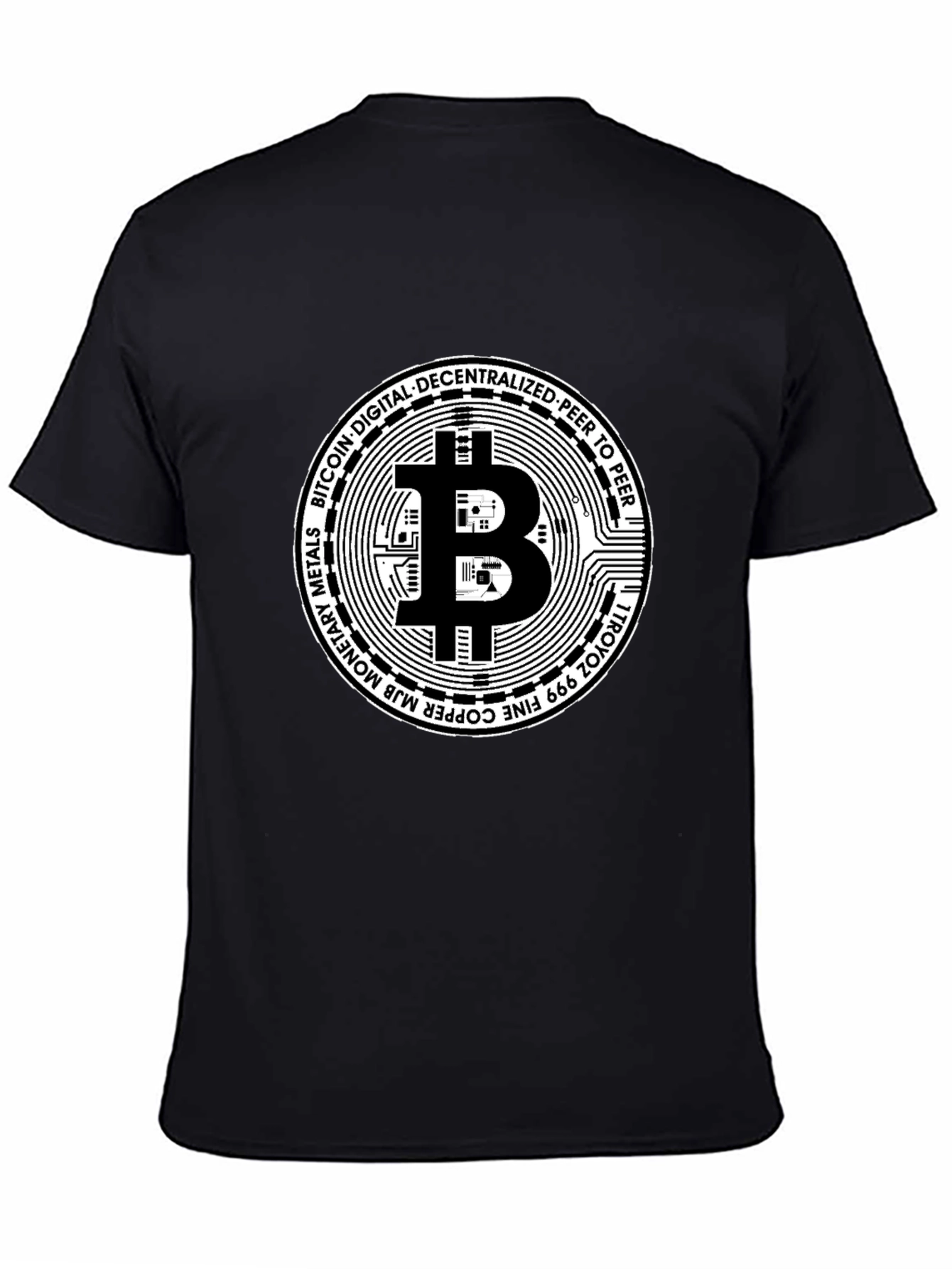 Bitcoin Cryptocurrency Black Graphic T-Shirt