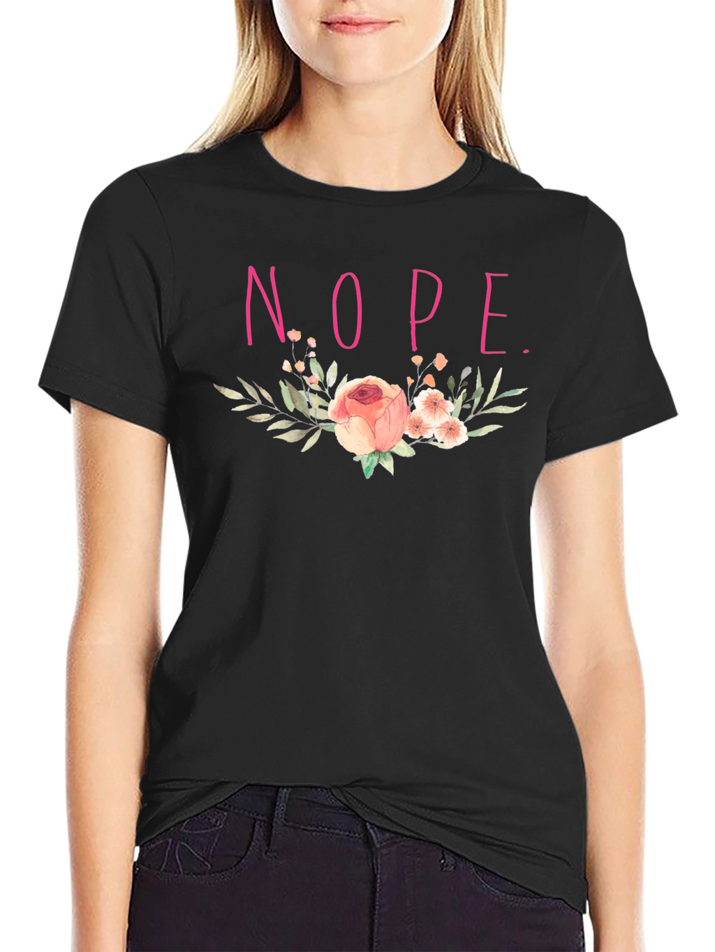Floral Nope. Graphic Tee - Comfort Fit