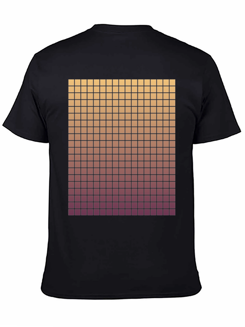 Gradient Grid Graphic Tee - Modern Style