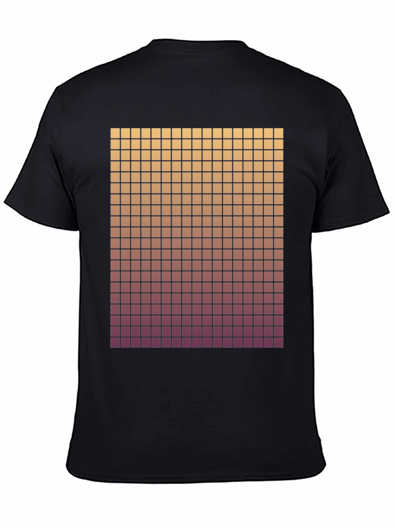 Gradient Grid Graphic Tee - Modern Style