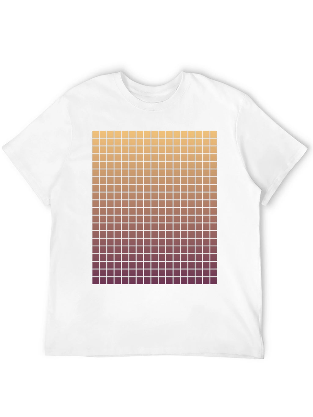 Gradient Grid Graphic Tee - Modern Style