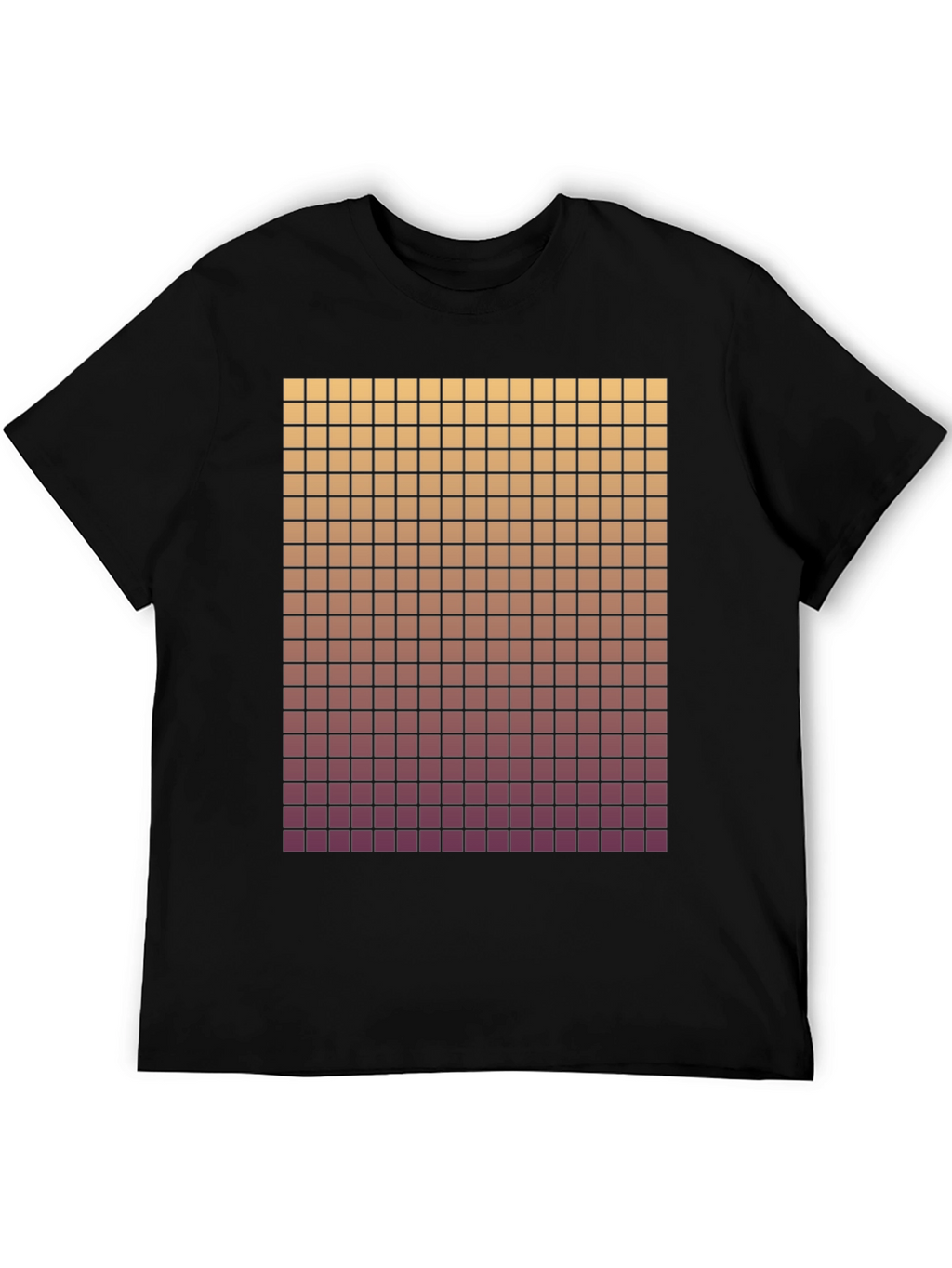 Gradient Grid Graphic Tee - Modern Style