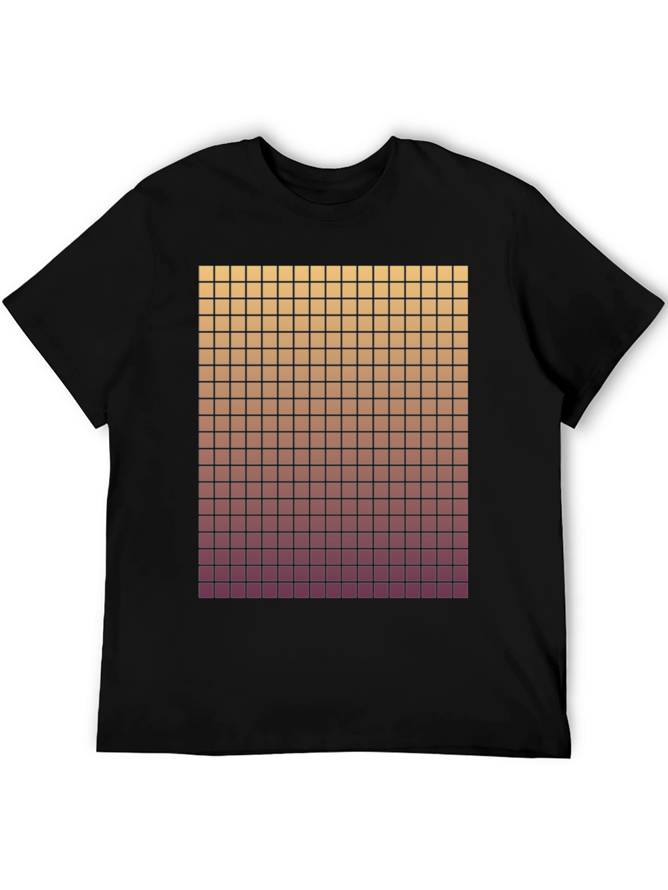 Gradient Grid Graphic Tee - Modern Style