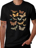 Moth Print Crew Neck T-Shirt
