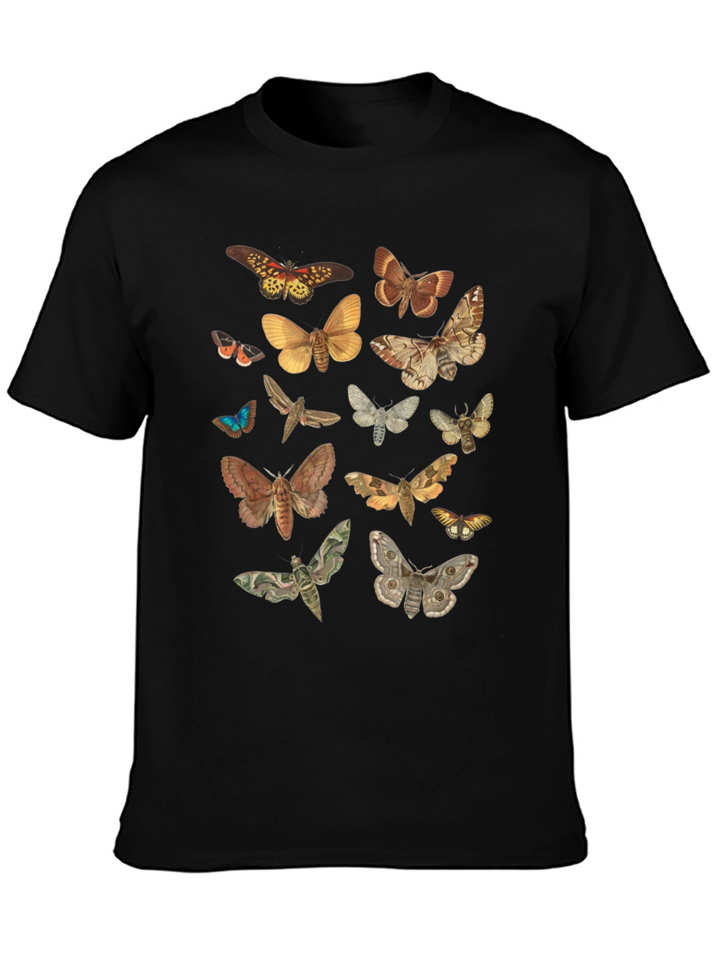 Moth Print Crew Neck T-Shirt
