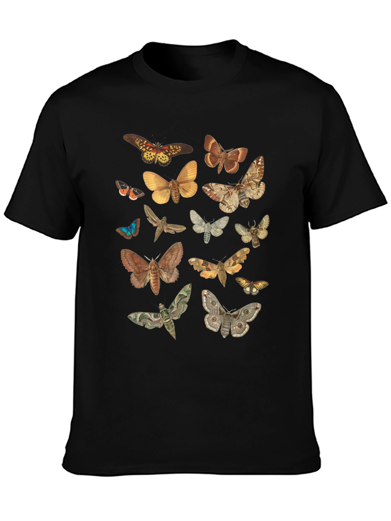 Moth Print Crew Neck T-Shirt