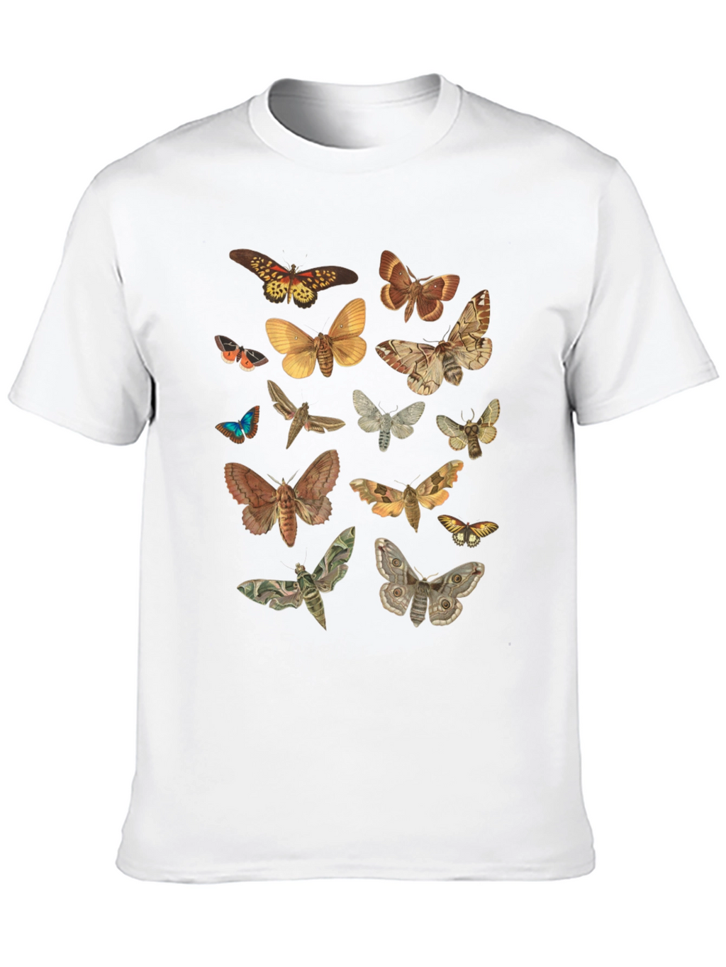 Moth Print Crew Neck T-Shirt