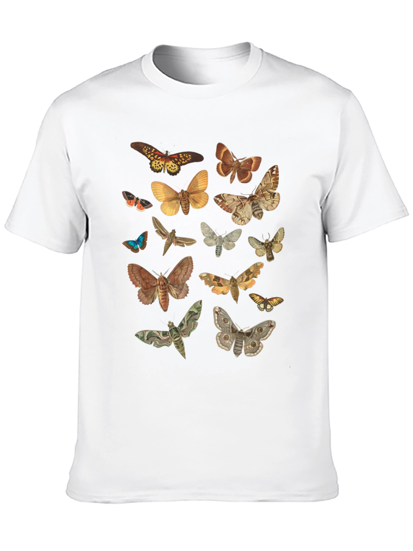 Moth Print Crew Neck T-Shirt