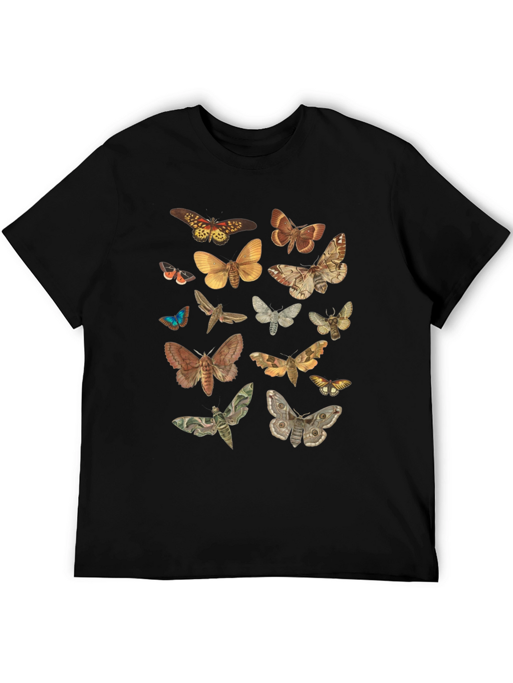 Moth Print Crew Neck T-Shirt