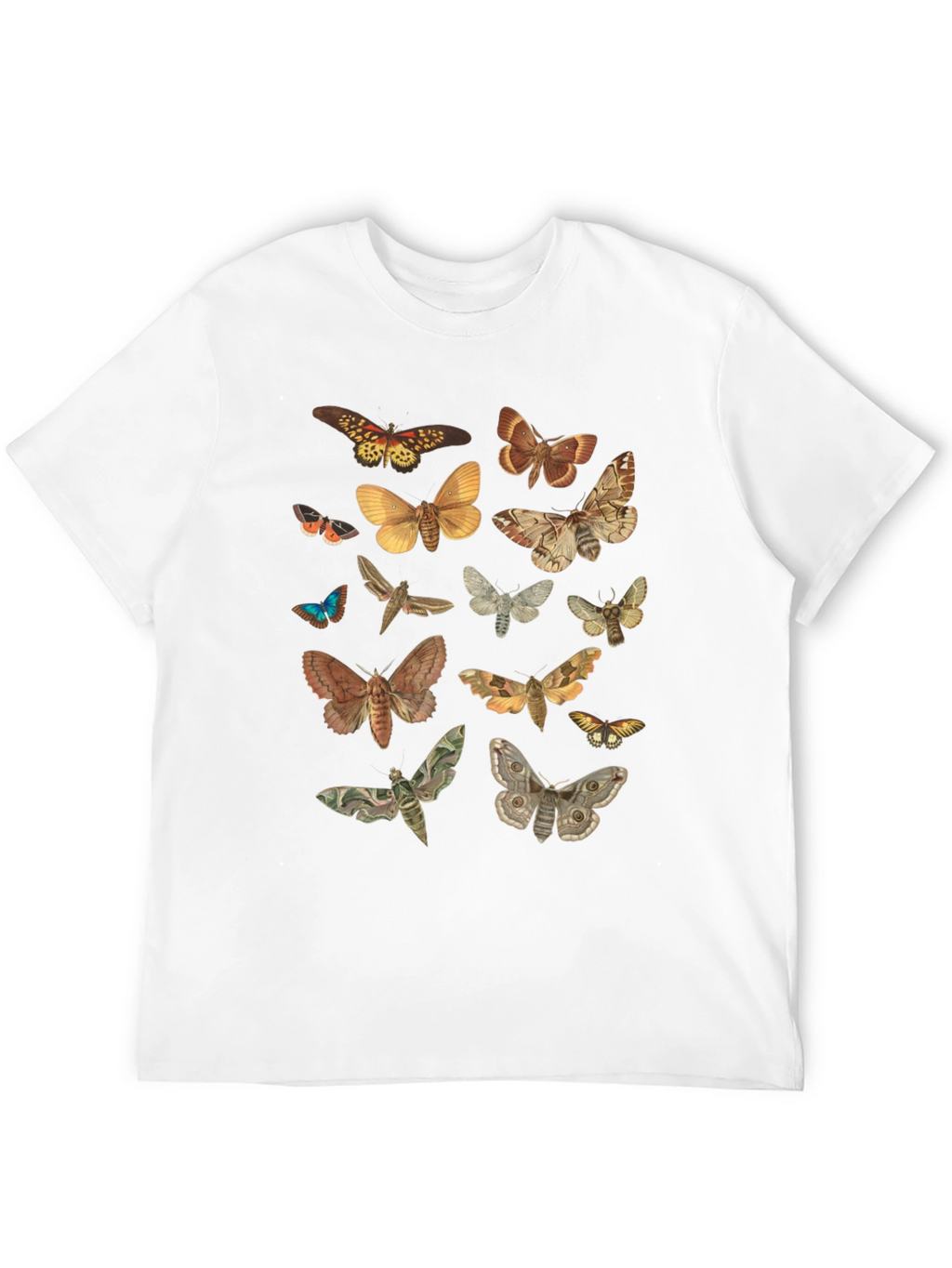 Moth Print Crew Neck T-Shirt