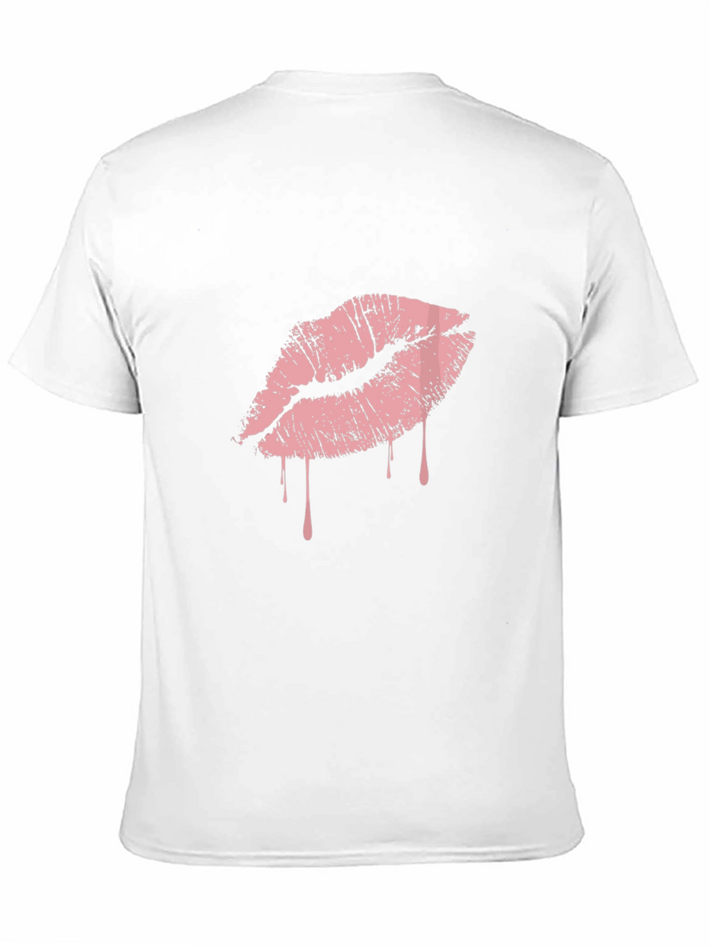 Black T-Shirt with Pink Dripping Lips Graphic