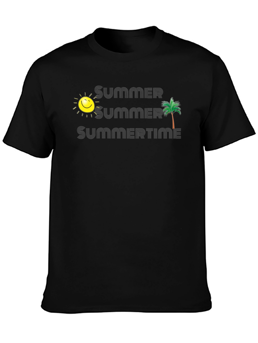 Summer Summertime Graphic T-Shirt - Black