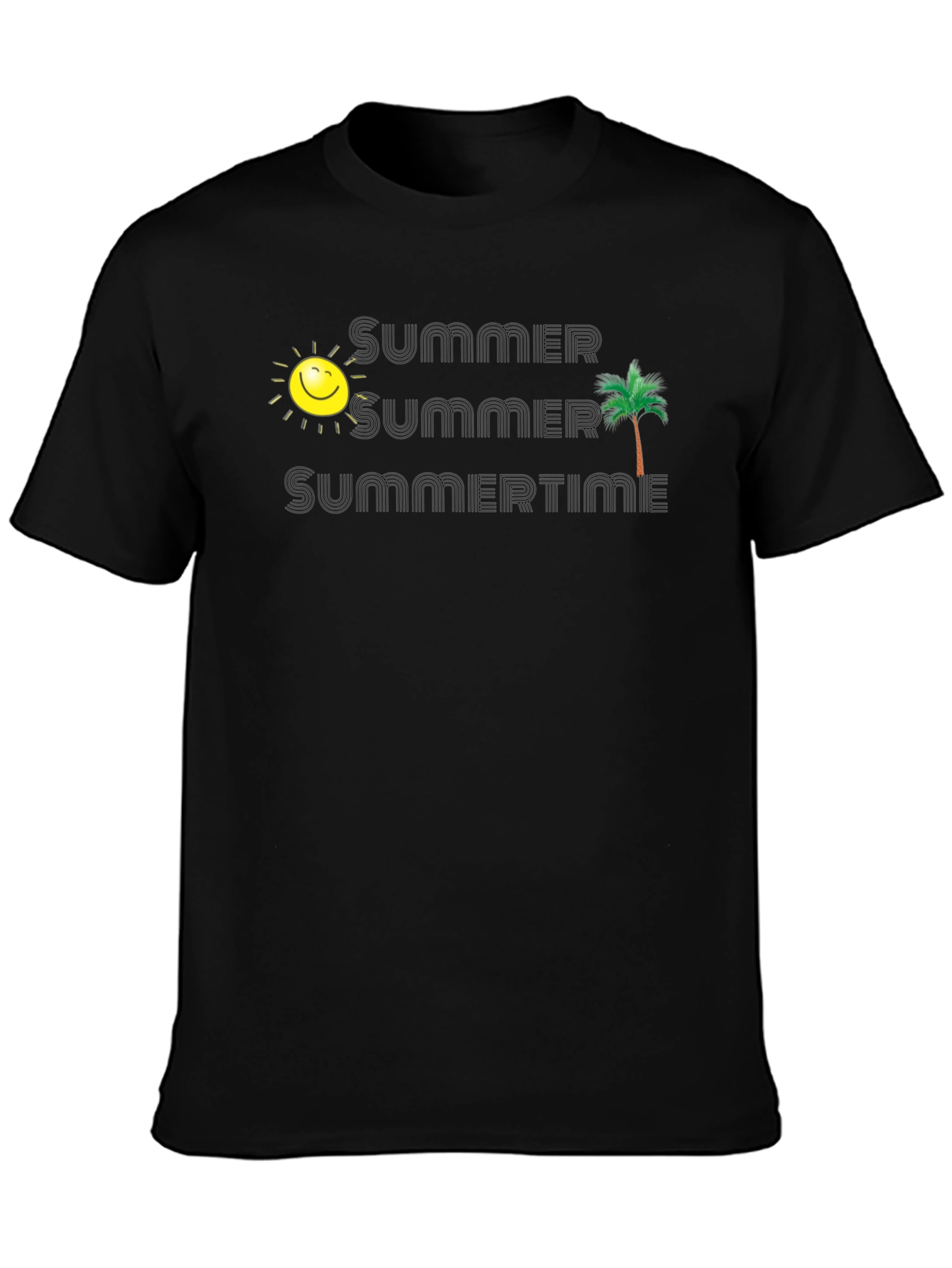 Summer Summertime Graphic T-Shirt - Black