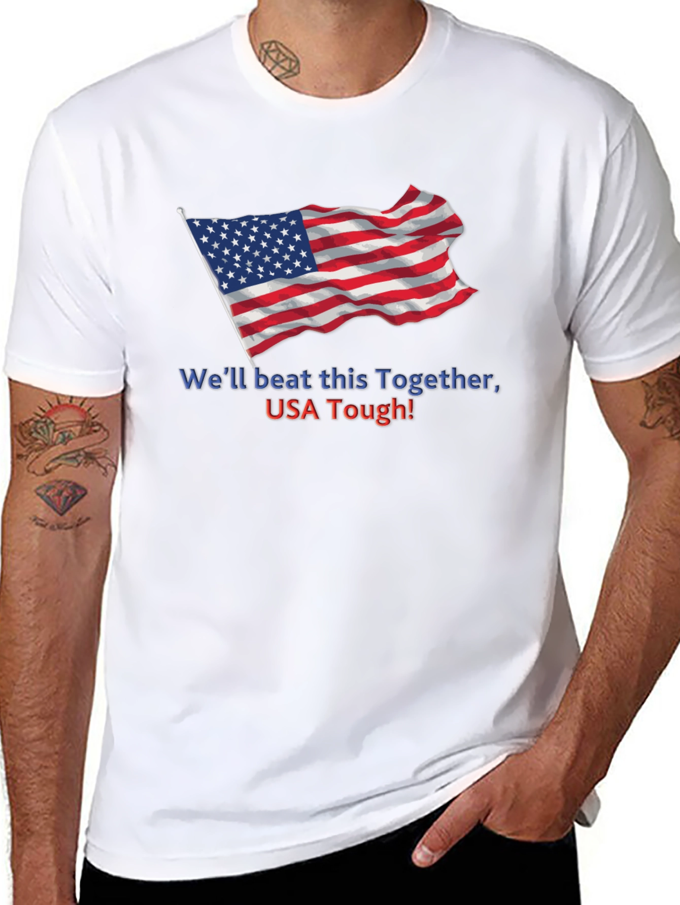 USA Tough T-Shirt - Patriotic American Flag Tee