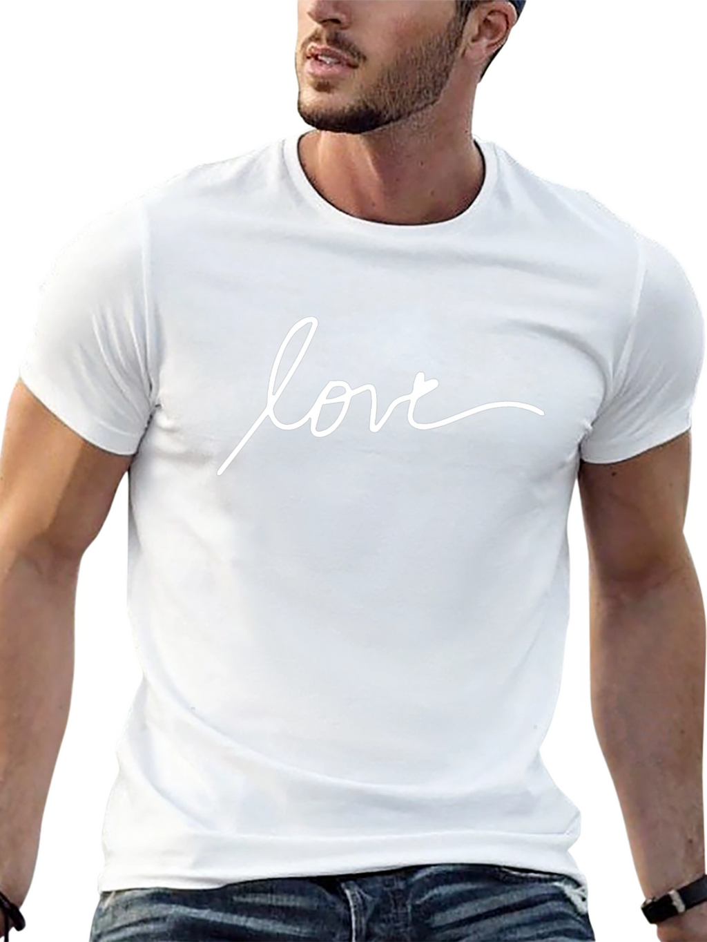 Love Script Black T-Shirt - Stylish Casual Tee