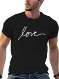 Love Script Black T-Shirt - Stylish Casual Tee